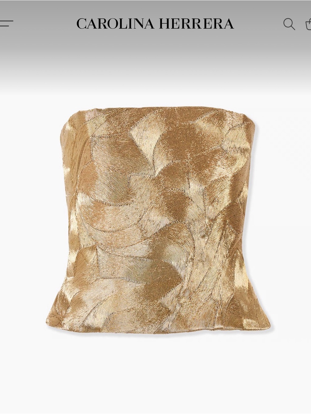 Carolina Herrera Metallic-Embroidered Bustier Top